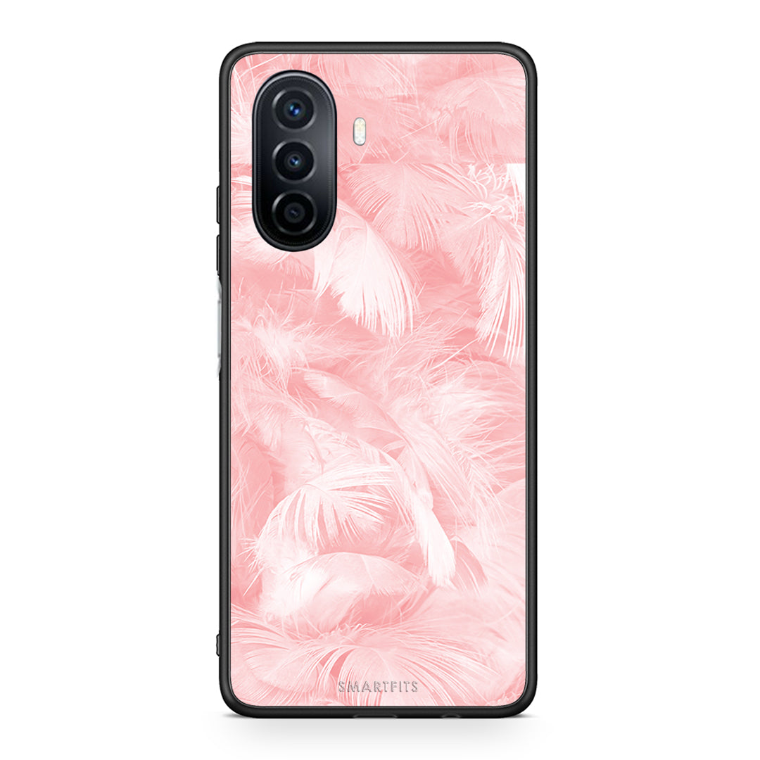 33 - Huawei Nova Y70 Pink Feather Boho case, cover, bumper