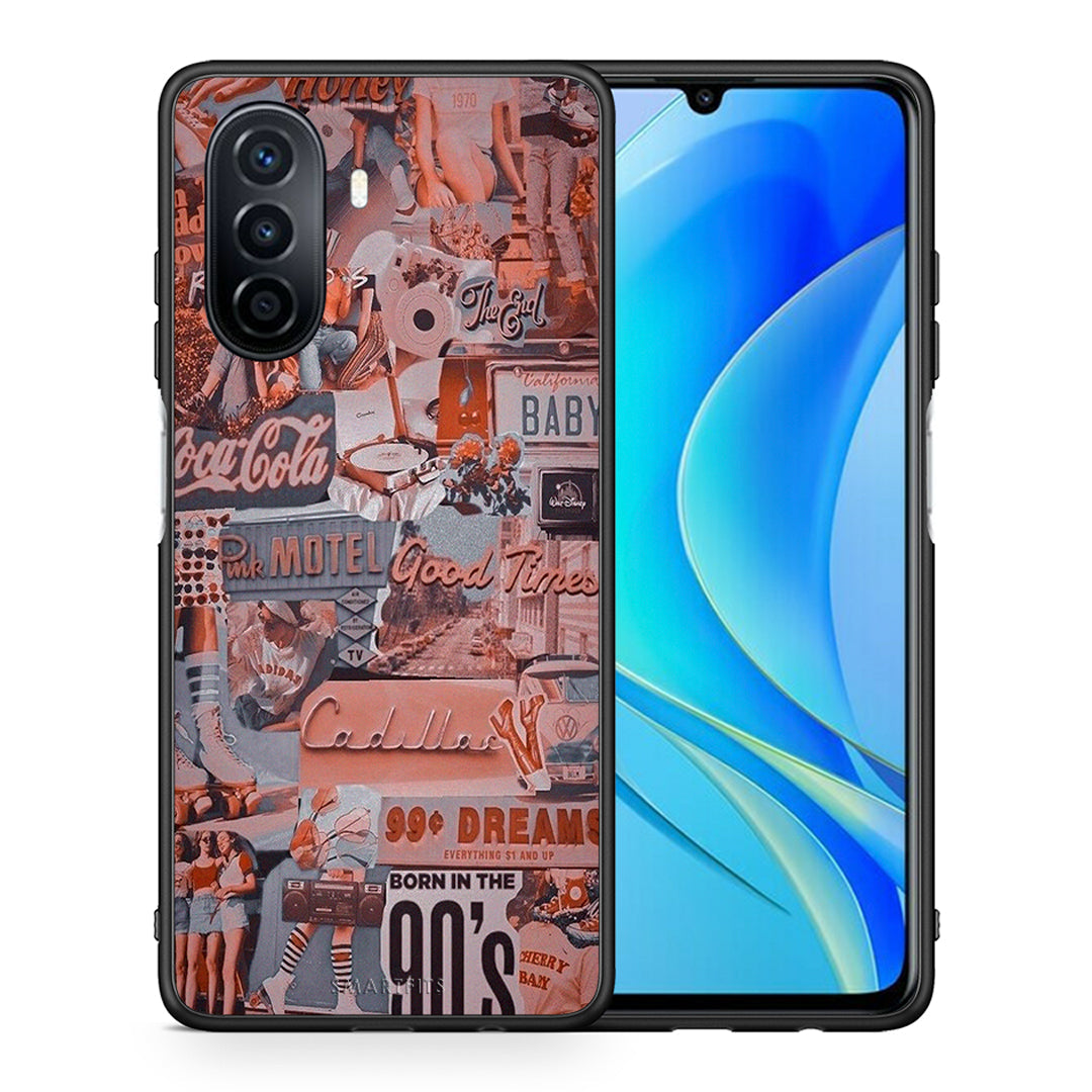 Θήκη Huawei Nova Y70 Born In 90s από τη Smartfits με σχέδιο στο πίσω μέρος και μαύρο περίβλημα | Huawei Nova Y70 Born In 90s case with colorful back and black bezels
