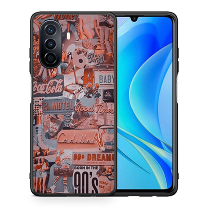 Θήκη Huawei Nova Y70 Born In 90s από τη Smartfits με σχέδιο στο πίσω μέρος και μαύρο περίβλημα | Huawei Nova Y70 Born In 90s case with colorful back and black bezels
