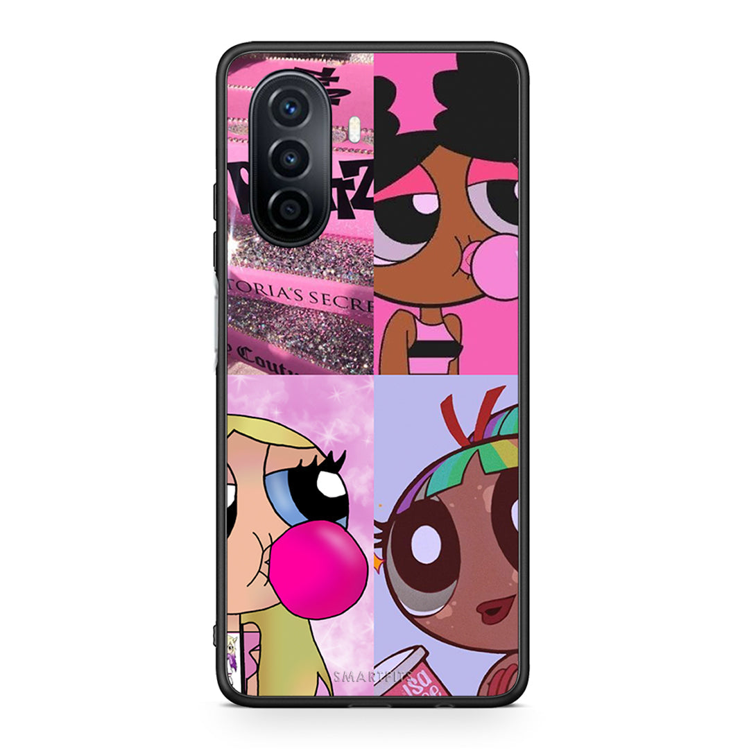 Huawei Nova Y70 Bubble Girls Θήκη Αγίου Βαλεντίνου από τη Smartfits με σχέδιο στο πίσω μέρος και μαύρο περίβλημα | Smartphone case with colorful back and black bezels by Smartfits