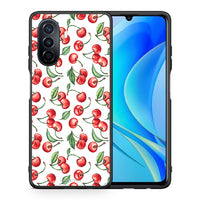 Thumbnail for Θήκη Huawei Nova Y70 Cherry Summer από τη Smartfits με σχέδιο στο πίσω μέρος και μαύρο περίβλημα | Huawei Nova Y70 Cherry Summer case with colorful back and black bezels