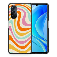 Thumbnail for Θήκη Huawei Nova Y70 Colourful Waves από τη Smartfits με σχέδιο στο πίσω μέρος και μαύρο περίβλημα | Huawei Nova Y70 Colourful Waves case with colorful back and black bezels