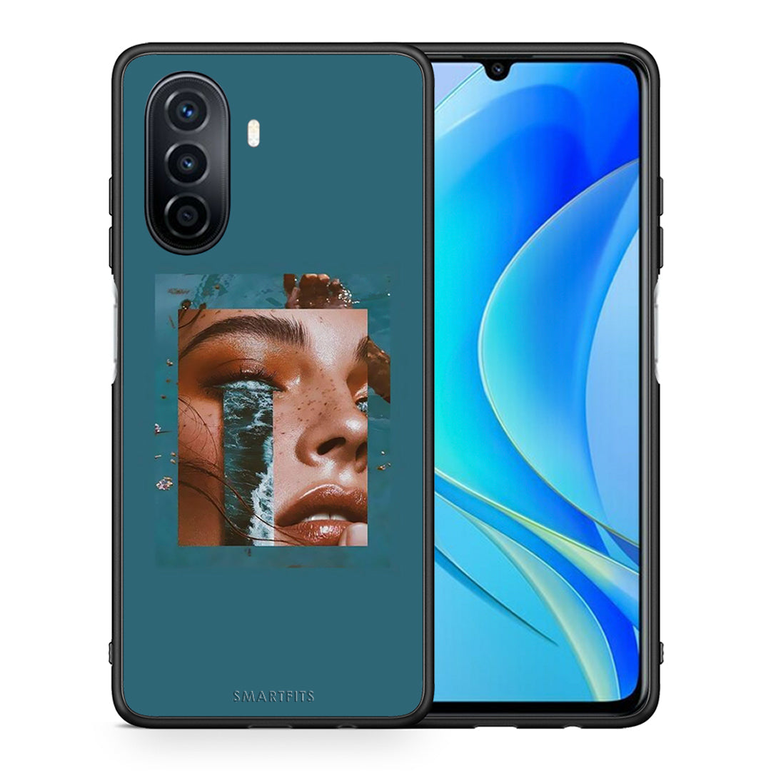 Θήκη Huawei Nova Y70 Cry An Ocean από τη Smartfits με σχέδιο στο πίσω μέρος και μαύρο περίβλημα | Huawei Nova Y70 Cry An Ocean case with colorful back and black bezels