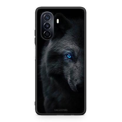 Huawei Nova Y70 Dark Wolf θήκη από τη Smartfits με σχέδιο στο πίσω μέρος και μαύρο περίβλημα | Smartphone case with colorful back and black bezels by Smartfits