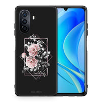Thumbnail for Θήκη Huawei Nova Y70 Frame Flower από τη Smartfits με σχέδιο στο πίσω μέρος και μαύρο περίβλημα | Huawei Nova Y70 Frame Flower case with colorful back and black bezels
