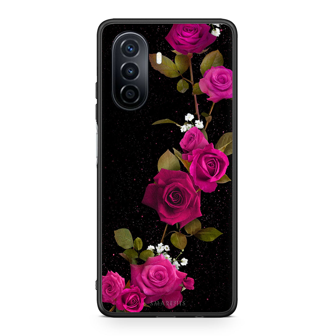 4 - Huawei Nova Y70 Red Roses Flower case, cover, bumper