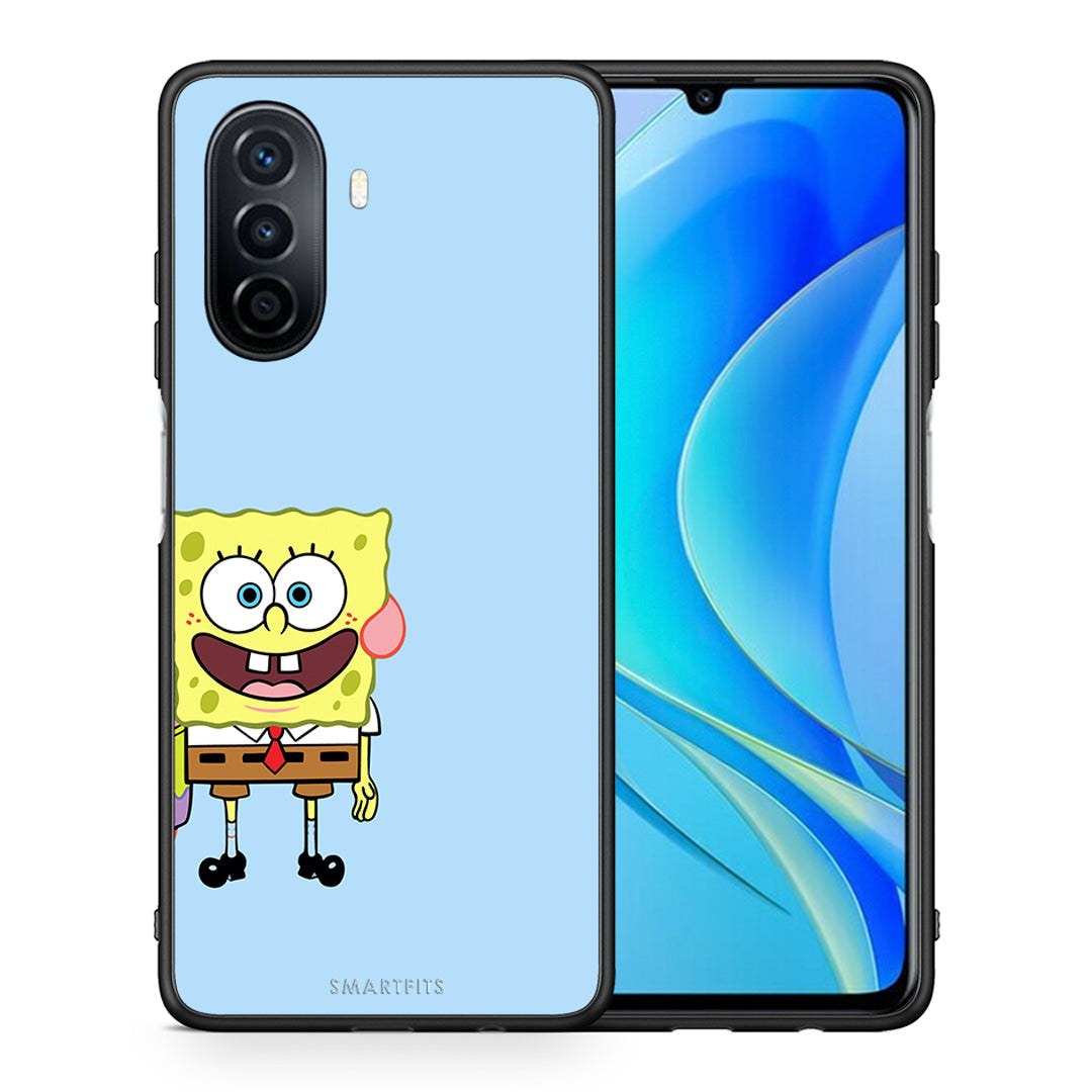 Θήκη Huawei Nova Y70 Friends Bob από τη Smartfits με σχέδιο στο πίσω μέρος και μαύρο περίβλημα | Huawei Nova Y70 Friends Bob case with colorful back and black bezels