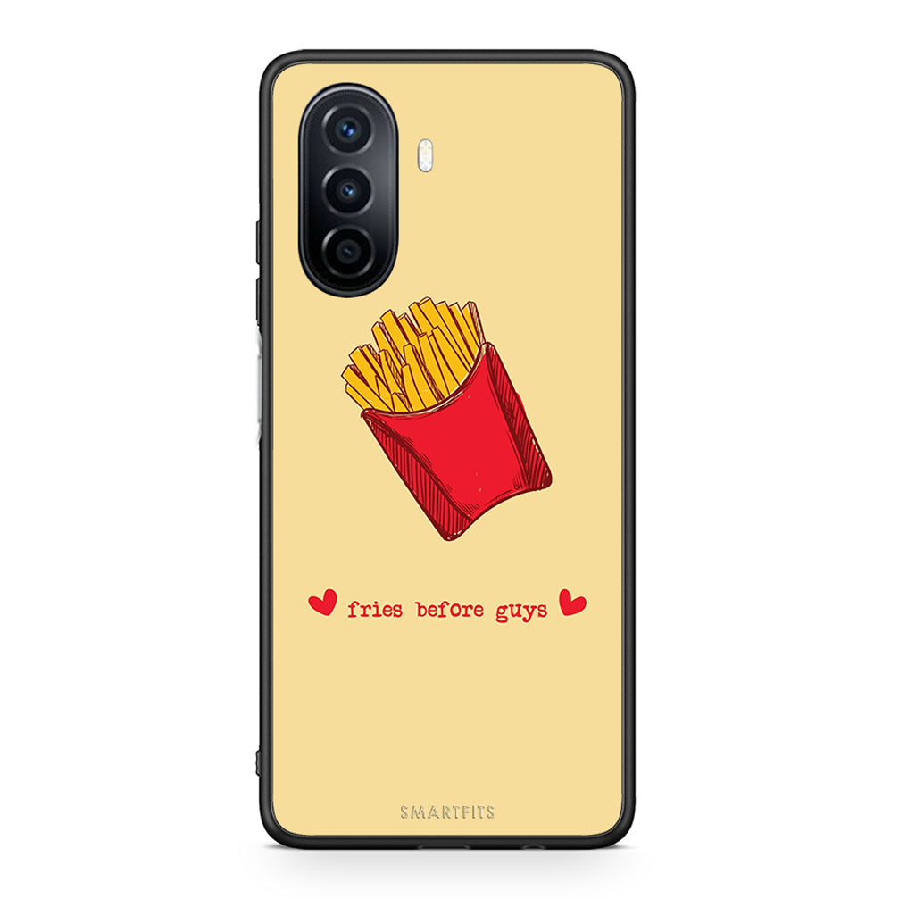 Huawei Nova Y70 Fries Before Guys Θήκη Αγίου Βαλεντίνου από τη Smartfits με σχέδιο στο πίσω μέρος και μαύρο περίβλημα | Smartphone case with colorful back and black bezels by Smartfits