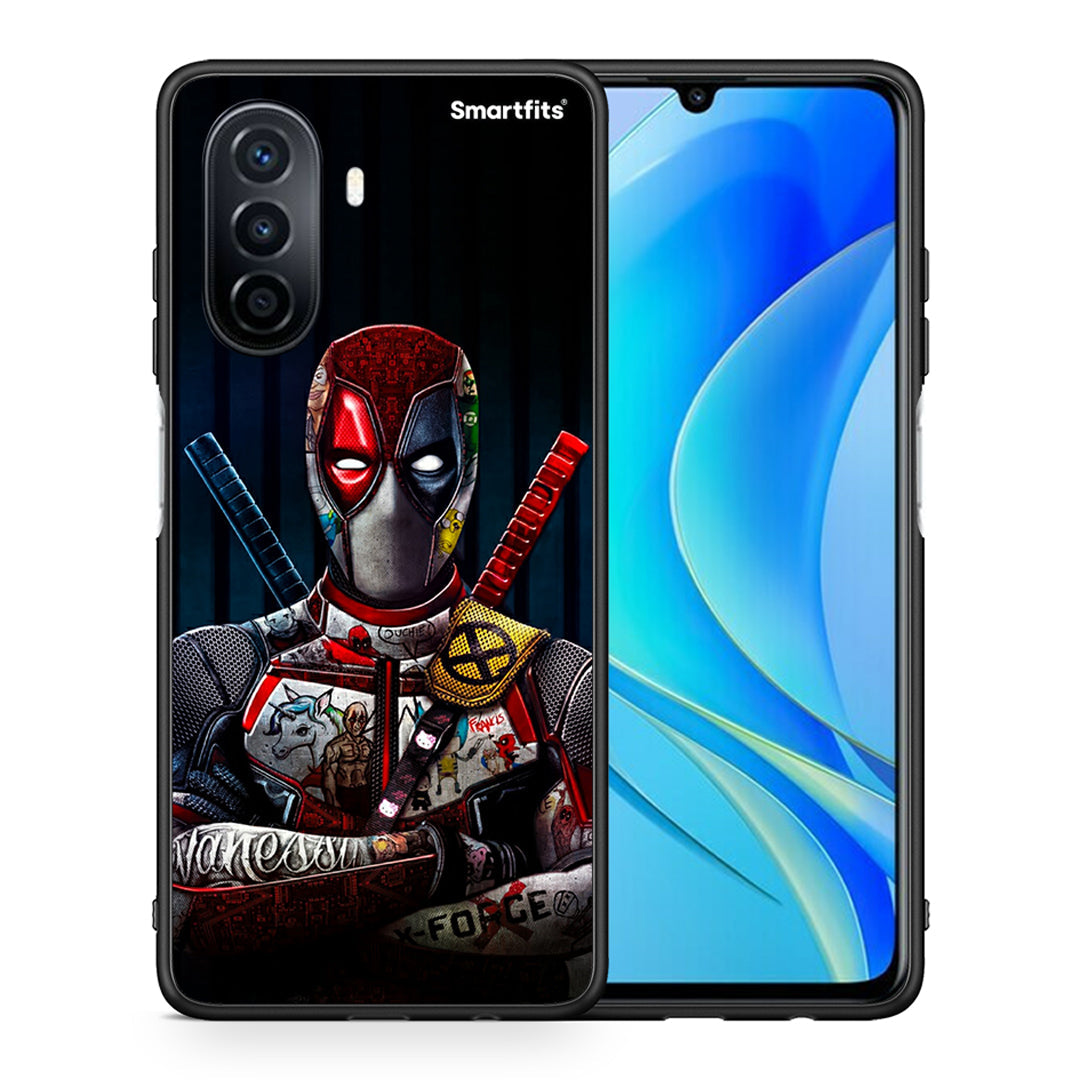 Θήκη Huawei Nova Y70 Funny Guy από τη Smartfits με σχέδιο στο πίσω μέρος και μαύρο περίβλημα | Huawei Nova Y70 Funny Guy case with colorful back and black bezels