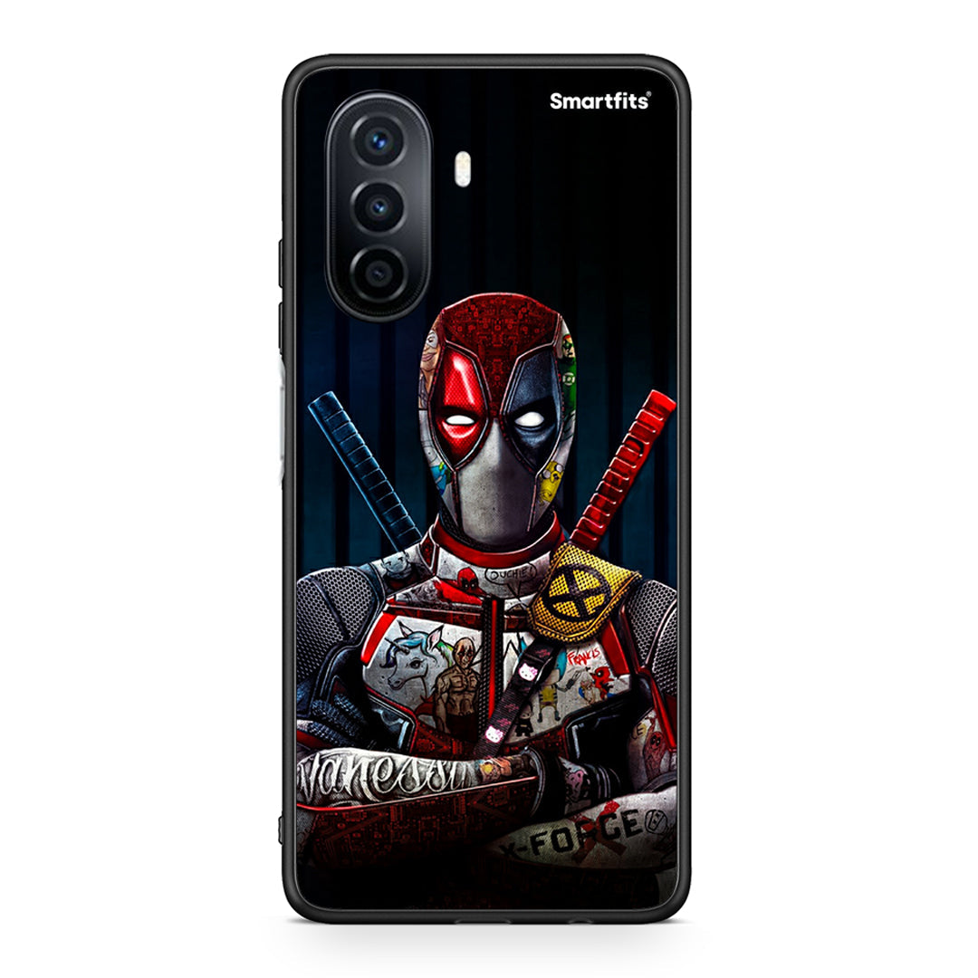 Huawei Nova Y70 Funny Guy θήκη από τη Smartfits με σχέδιο στο πίσω μέρος και μαύρο περίβλημα | Smartphone case with colorful back and black bezels by Smartfits