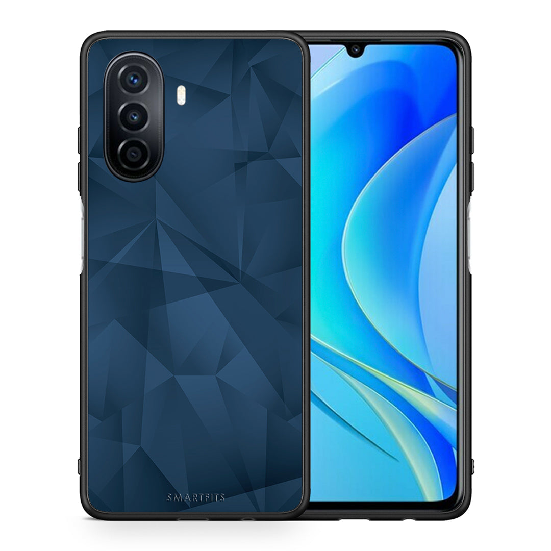 Θήκη Huawei Nova Y70 Blue Abstract Geometric από τη Smartfits με σχέδιο στο πίσω μέρος και μαύρο περίβλημα | Huawei Nova Y70 Blue Abstract Geometric case with colorful back and black bezels
