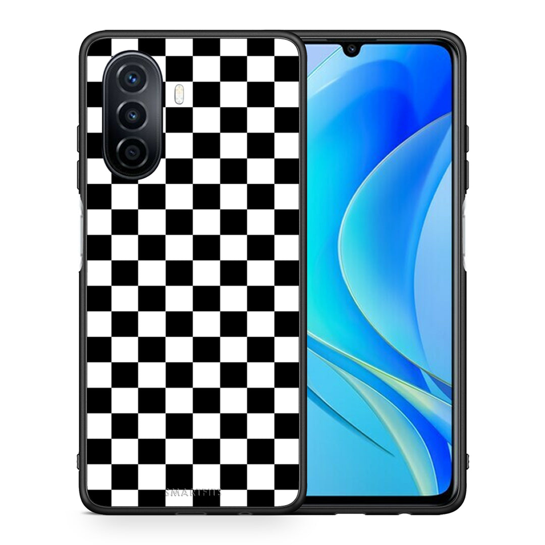 Θήκη Huawei Nova Y70 Squares Geometric από τη Smartfits με σχέδιο στο πίσω μέρος και μαύρο περίβλημα | Huawei Nova Y70 Squares Geometric case with colorful back and black bezels