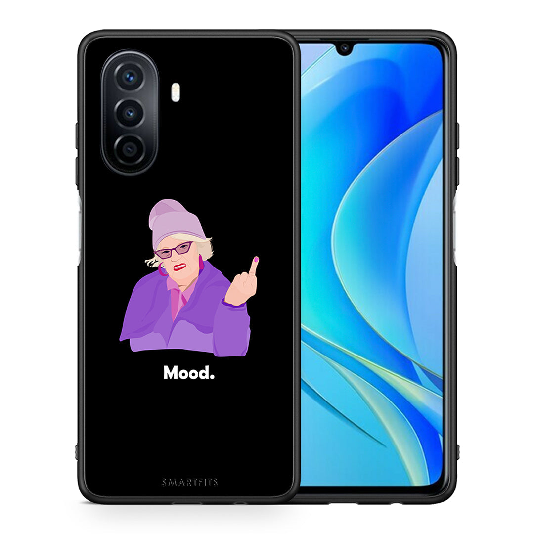 Θήκη Huawei Nova Y70 Grandma Mood Black από τη Smartfits με σχέδιο στο πίσω μέρος και μαύρο περίβλημα | Huawei Nova Y70 Grandma Mood Black case with colorful back and black bezels