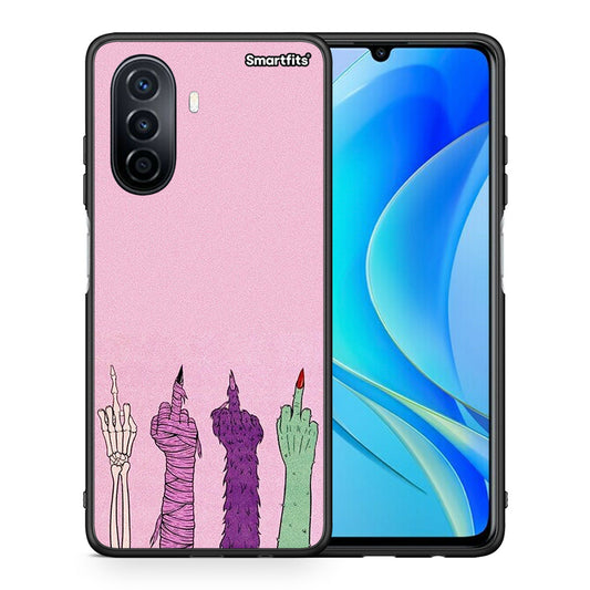 Θήκη Huawei Nova Y70 Halloween Be A Lady από τη Smartfits με σχέδιο στο πίσω μέρος και μαύρο περίβλημα | Huawei Nova Y70 Halloween Be A Lady case with colorful back and black bezels