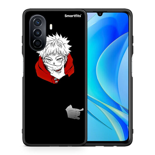 Θήκη Huawei Nova Y70 Itadori Anime από τη Smartfits με σχέδιο στο πίσω μέρος και μαύρο περίβλημα | Huawei Nova Y70 Itadori Anime case with colorful back and black bezels