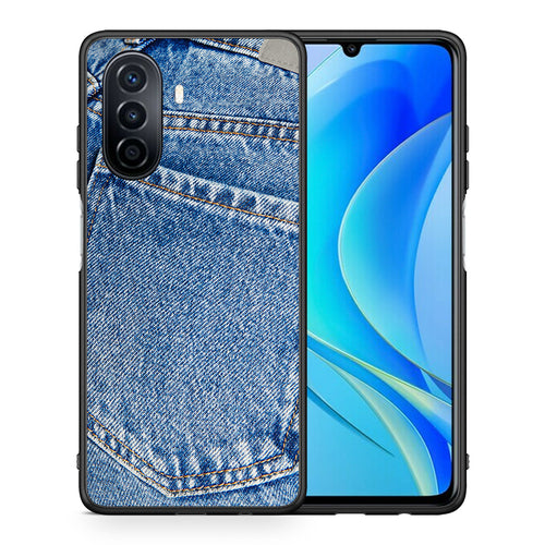 Θήκη Huawei Nova Y70 Jeans Pocket από τη Smartfits με σχέδιο στο πίσω μέρος και μαύρο περίβλημα | Huawei Nova Y70 Jeans Pocket case with colorful back and black bezels