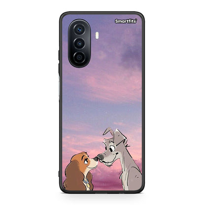 Huawei Nova Y70 Lady And Tramp θήκη από τη Smartfits με σχέδιο στο πίσω μέρος και μαύρο περίβλημα | Smartphone case with colorful back and black bezels by Smartfits