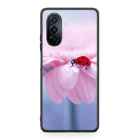 Thumbnail for Huawei Nova Y70 Ladybug Flower θήκη από τη Smartfits με σχέδιο στο πίσω μέρος και μαύρο περίβλημα | Smartphone case with colorful back and black bezels by Smartfits