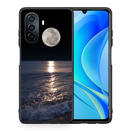 Θήκη Huawei Nova Y70 Moon Landscape από τη Smartfits με σχέδιο στο πίσω μέρος και μαύρο περίβλημα | Huawei Nova Y70 Moon Landscape case with colorful back and black bezels