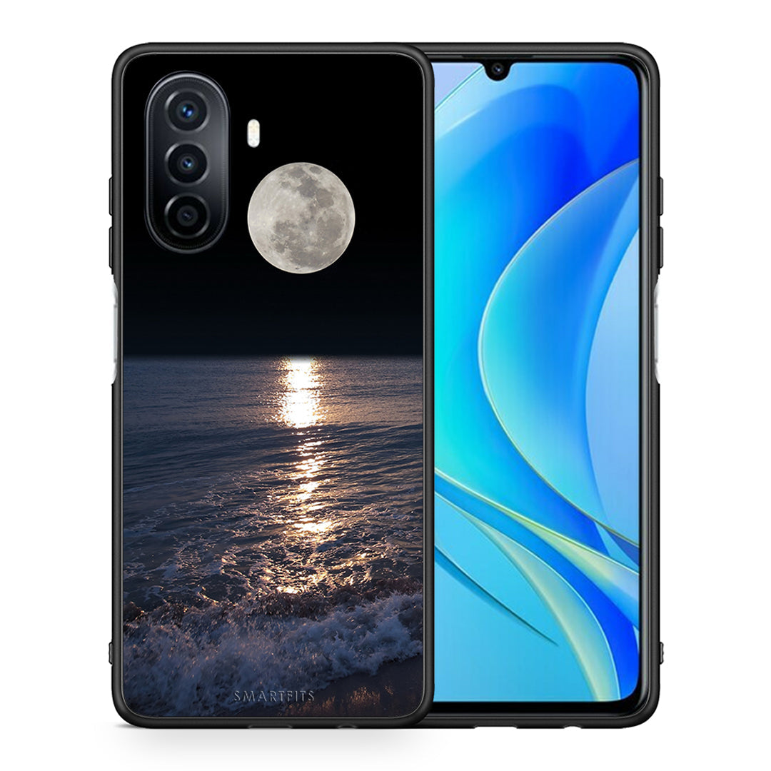 Θήκη Huawei Nova Y70 Moon Landscape από τη Smartfits με σχέδιο στο πίσω μέρος και μαύρο περίβλημα | Huawei Nova Y70 Moon Landscape case with colorful back and black bezels