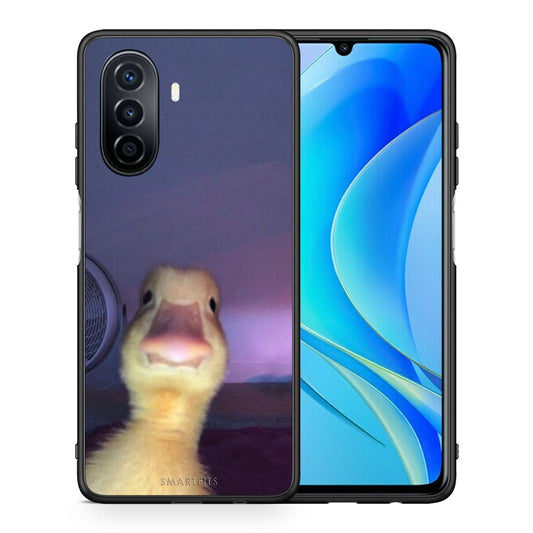 Θήκη Huawei Nova Y70 Meme Duck από τη Smartfits με σχέδιο στο πίσω μέρος και μαύρο περίβλημα | Huawei Nova Y70 Meme Duck case with colorful back and black bezels