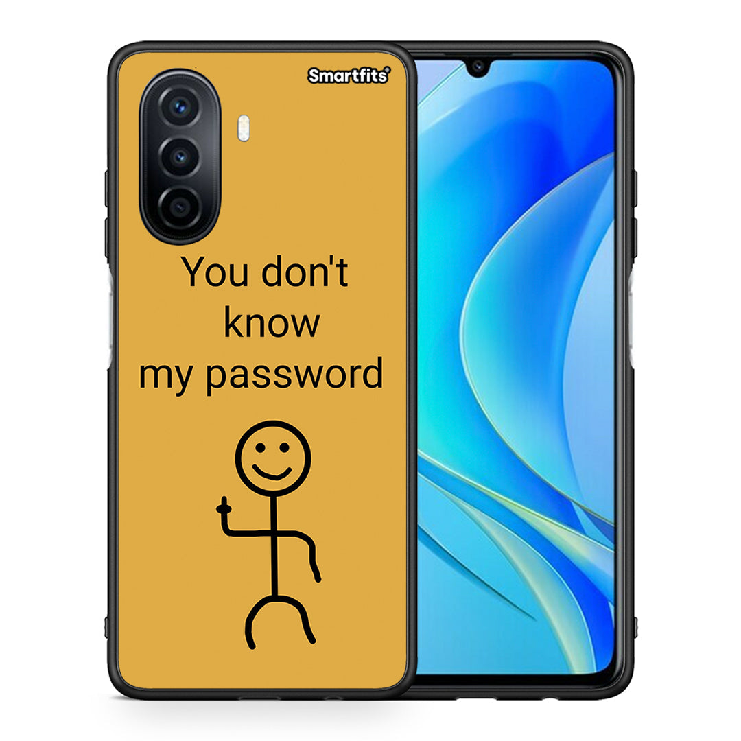 Θήκη Huawei Nova Y70 My Password από τη Smartfits με σχέδιο στο πίσω μέρος και μαύρο περίβλημα | Huawei Nova Y70 My Password case with colorful back and black bezels