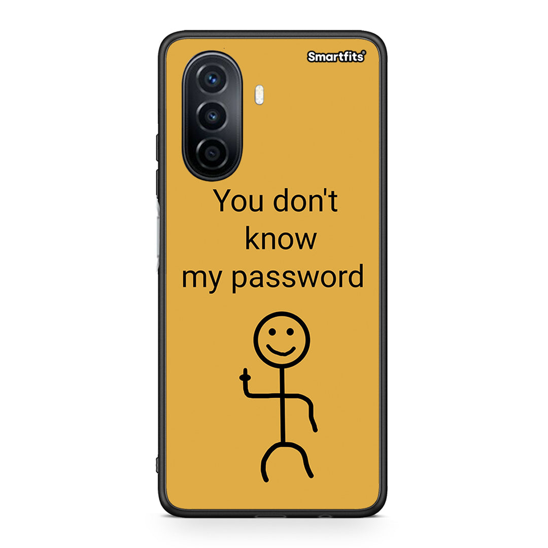 Huawei Nova Y70 My Password θήκη από τη Smartfits με σχέδιο στο πίσω μέρος και μαύρο περίβλημα | Smartphone case with colorful back and black bezels by Smartfits