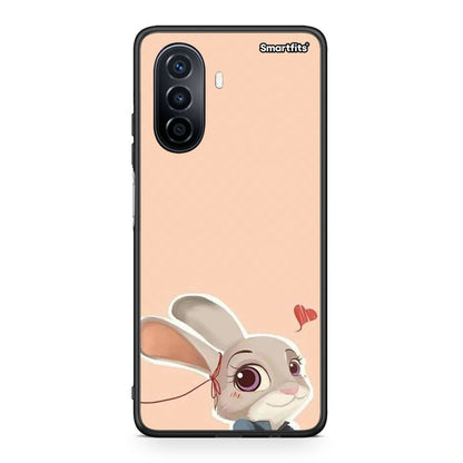 Huawei Nova Y70 Nick Wilde And Judy Hopps Love 2 θήκη από τη Smartfits με σχέδιο στο πίσω μέρος και μαύρο περίβλημα | Smartphone case with colorful back and black bezels by Smartfits