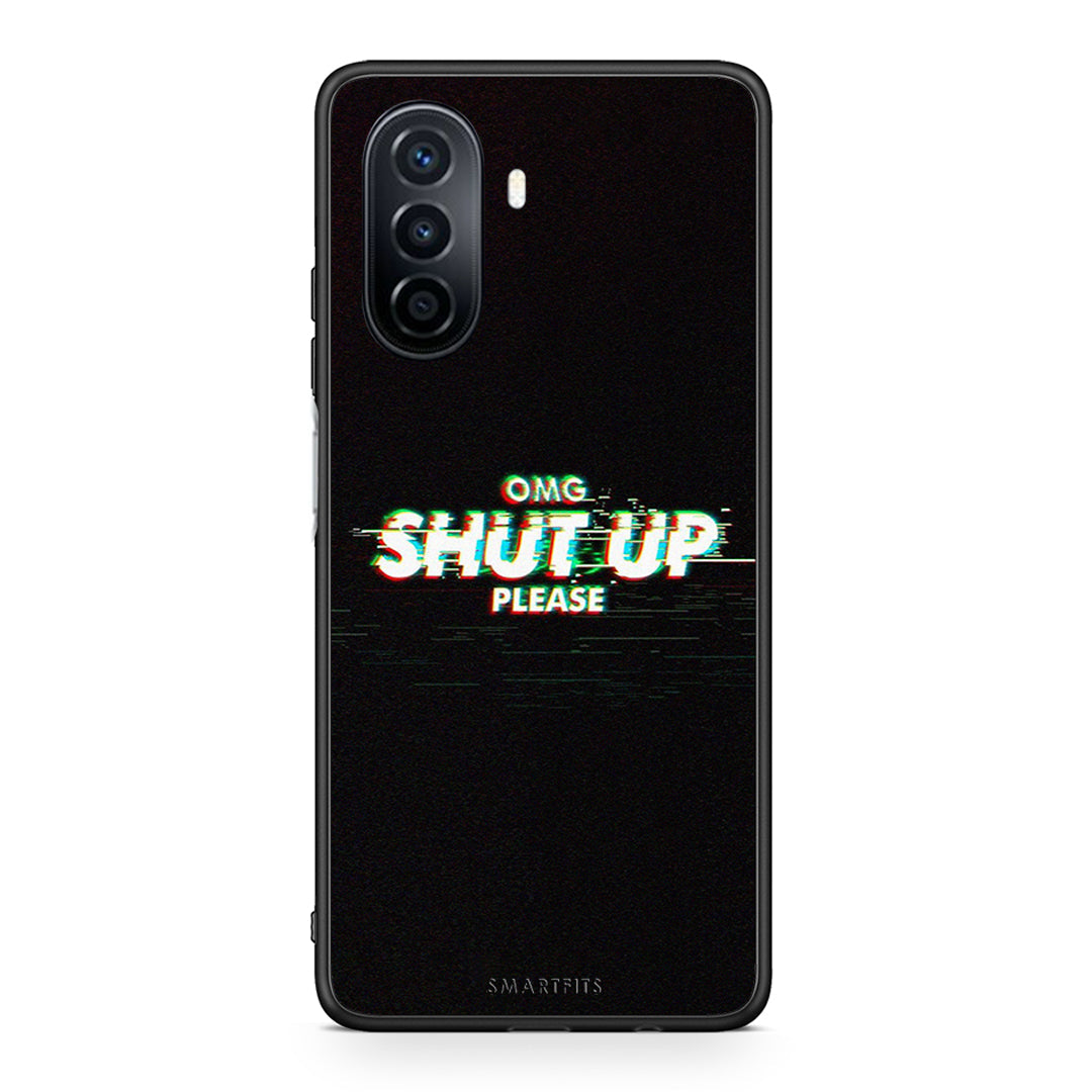 Huawei Nova Y70 OMG ShutUp θήκη από τη Smartfits με σχέδιο στο πίσω μέρος και μαύρο περίβλημα | Smartphone case with colorful back and black bezels by Smartfits