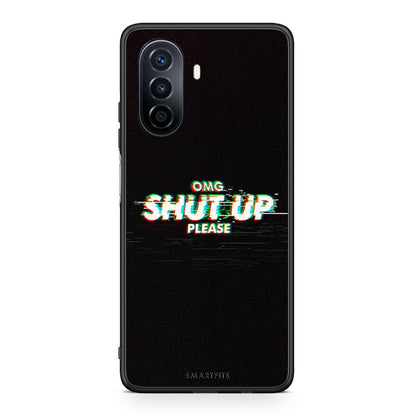 Huawei Nova Y70 OMG ShutUp θήκη από τη Smartfits με σχέδιο στο πίσω μέρος και μαύρο περίβλημα | Smartphone case with colorful back and black bezels by Smartfits