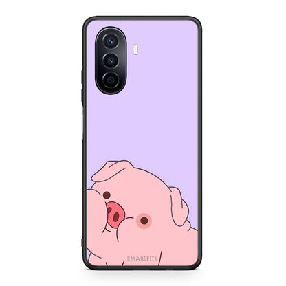 Huawei Nova Y70 Pig Love 2 Θήκη Αγίου Βαλεντίνου από τη Smartfits με σχέδιο στο πίσω μέρος και μαύρο περίβλημα | Smartphone case with colorful back and black bezels by Smartfits