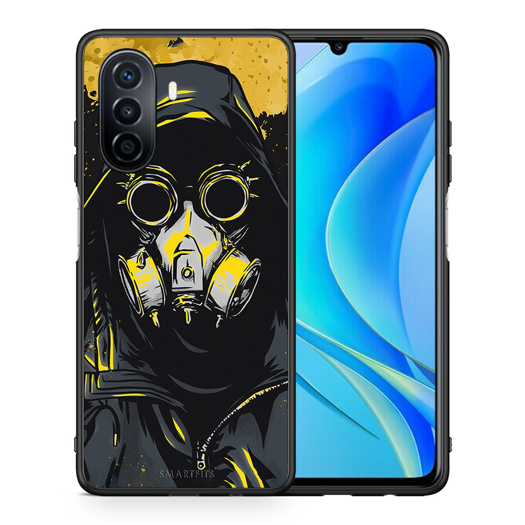 Θήκη Huawei Nova Y70 Mask PopArt από τη Smartfits με σχέδιο στο πίσω μέρος και μαύρο περίβλημα | Huawei Nova Y70 Mask PopArt case with colorful back and black bezels