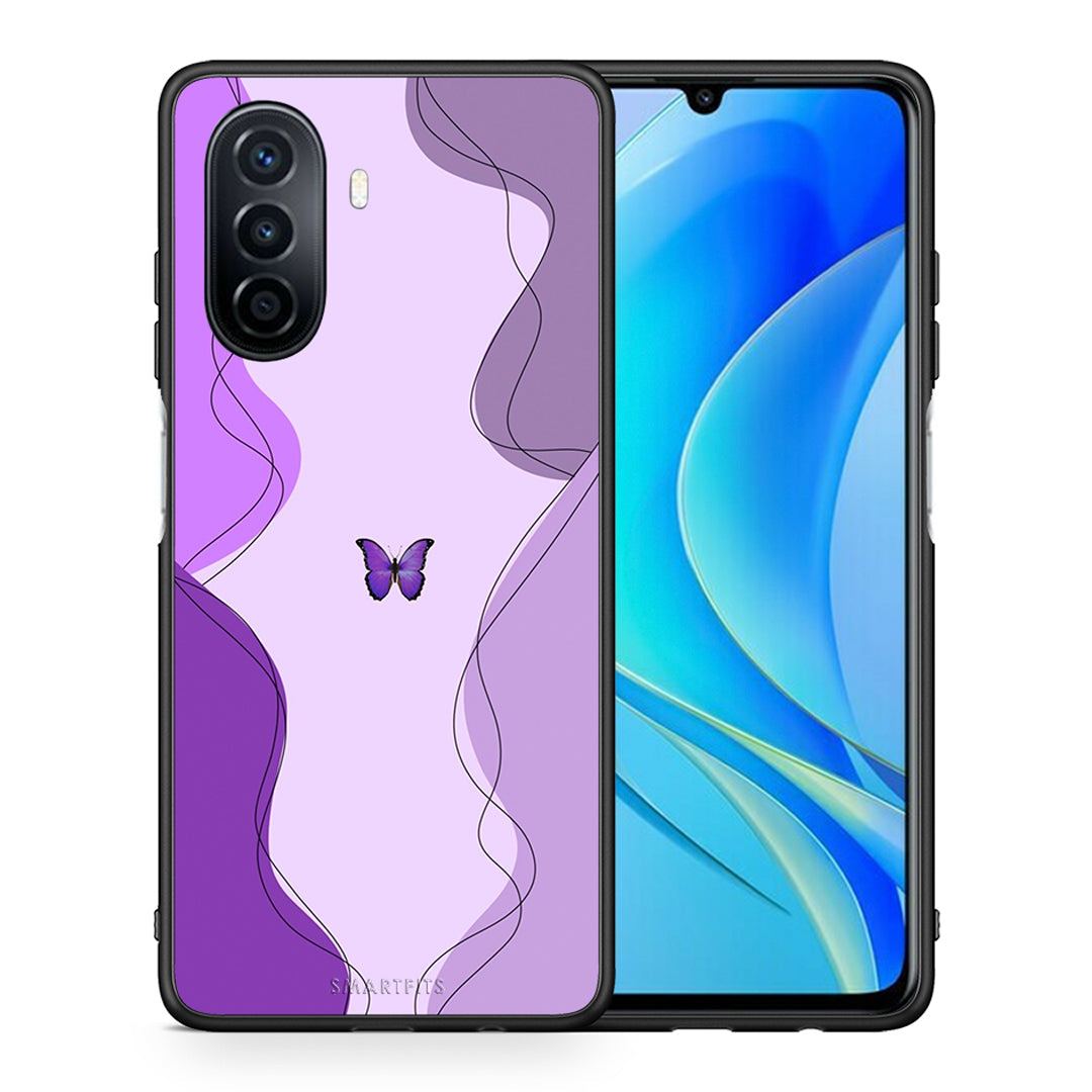 Purple Mariposa - Huawei Nova Y70 / Y70 Plus θήκη