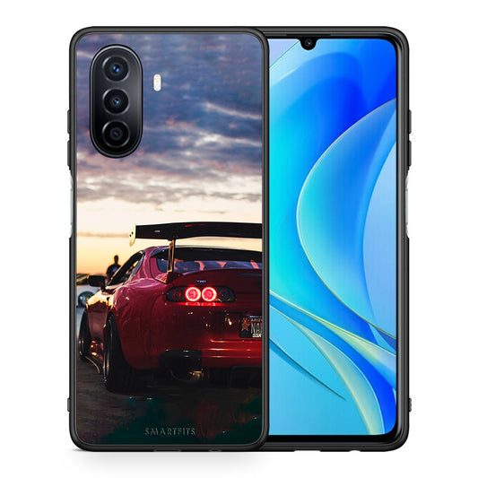Θήκη Huawei Nova Y70 Racing Supra από τη Smartfits με σχέδιο στο πίσω μέρος και μαύρο περίβλημα | Huawei Nova Y70 Racing Supra case with colorful back and black bezels