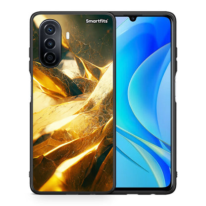 Θήκη Huawei Nova Y70 Real Gold από τη Smartfits με σχέδιο στο πίσω μέρος και μαύρο περίβλημα | Huawei Nova Y70 Real Gold case with colorful back and black bezels