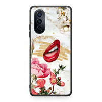 Thumbnail for Huawei Nova Y70 Red Lips θήκη από τη Smartfits με σχέδιο στο πίσω μέρος και μαύρο περίβλημα | Smartphone case with colorful back and black bezels by Smartfits