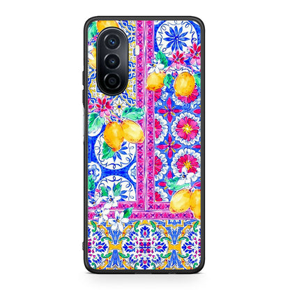 Huawei Nova Y70 Retro Spring θήκη από τη Smartfits με σχέδιο στο πίσω μέρος και μαύρο περίβλημα | Smartphone case with colorful back and black bezels by Smartfits