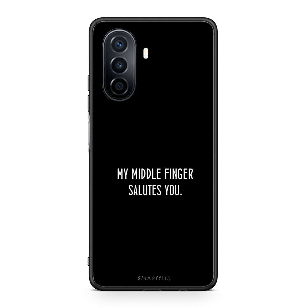 Huawei Nova Y70 Salute θήκη από τη Smartfits με σχέδιο στο πίσω μέρος και μαύρο περίβλημα | Smartphone case with colorful back and black bezels by Smartfits