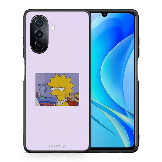 Θήκη Huawei Nova Y70 So Happy από τη Smartfits με σχέδιο στο πίσω μέρος και μαύρο περίβλημα | Huawei Nova Y70 So Happy case with colorful back and black bezels