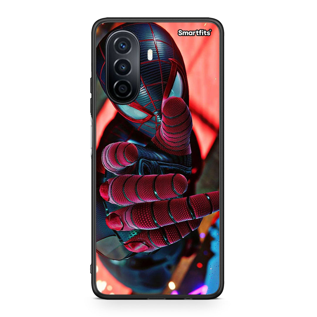Huawei Nova Y70 Spider Hand θήκη από τη Smartfits με σχέδιο στο πίσω μέρος και μαύρο περίβλημα | Smartphone case with colorful back and black bezels by Smartfits