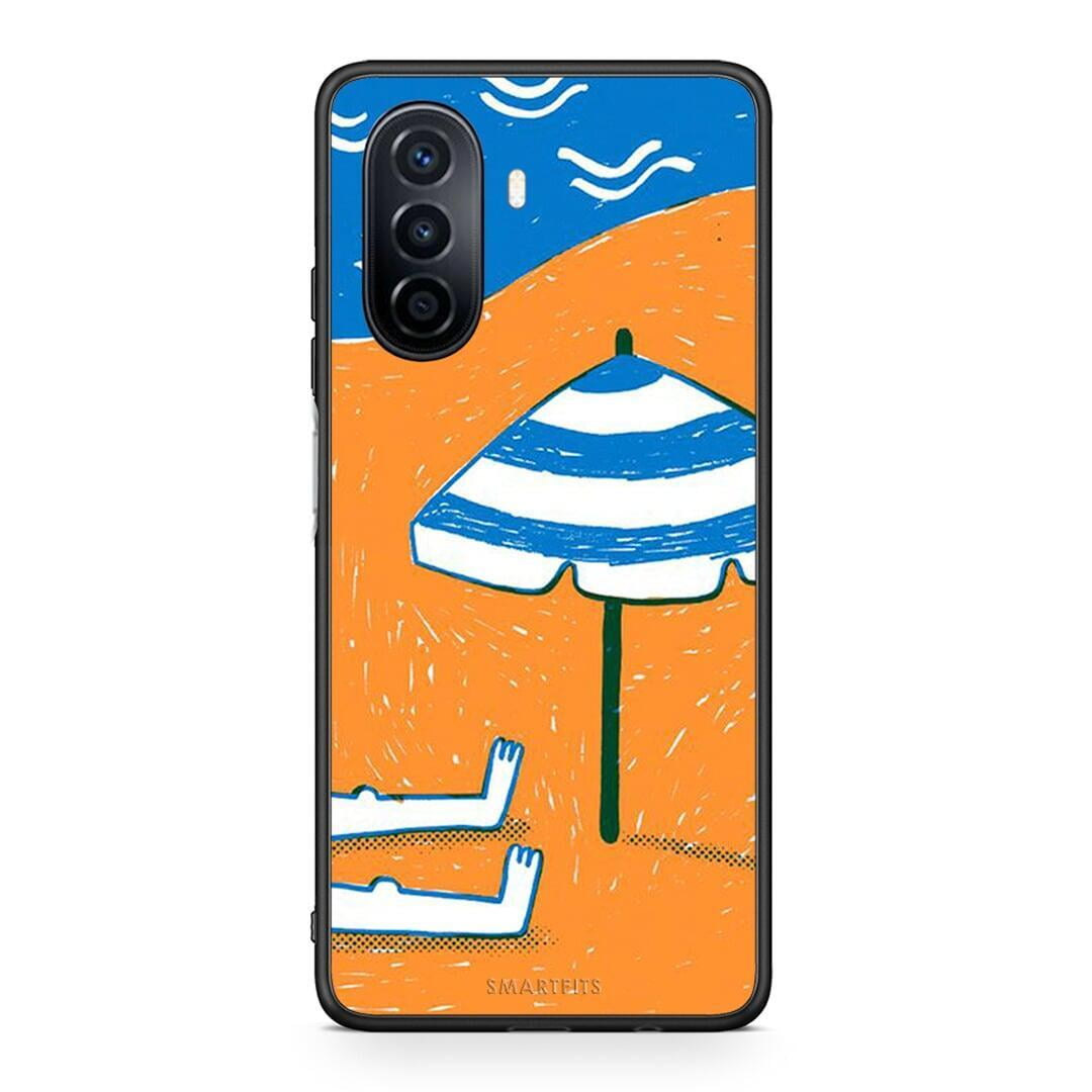 Huawei Nova Y70 Summering Θήκη από τη Smartfits με σχέδιο στο πίσω μέρος και μαύρο περίβλημα | Smartphone case with colorful back and black bezels by Smartfits
