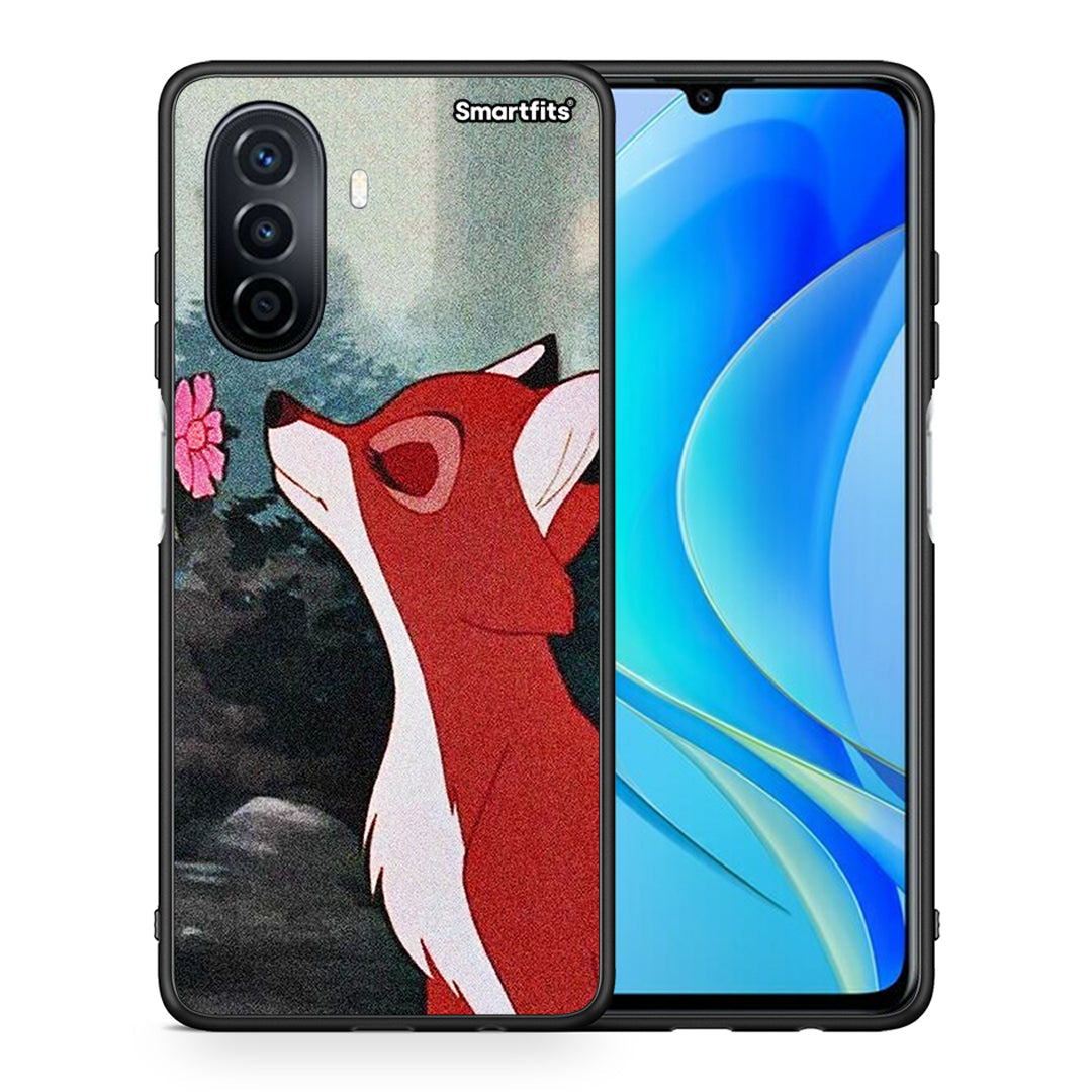 Θήκη Huawei Nova Y70 Tod And Vixey Love 2 από τη Smartfits με σχέδιο στο πίσω μέρος και μαύρο περίβλημα | Huawei Nova Y70 Tod And Vixey Love 2 case with colorful back and black bezels