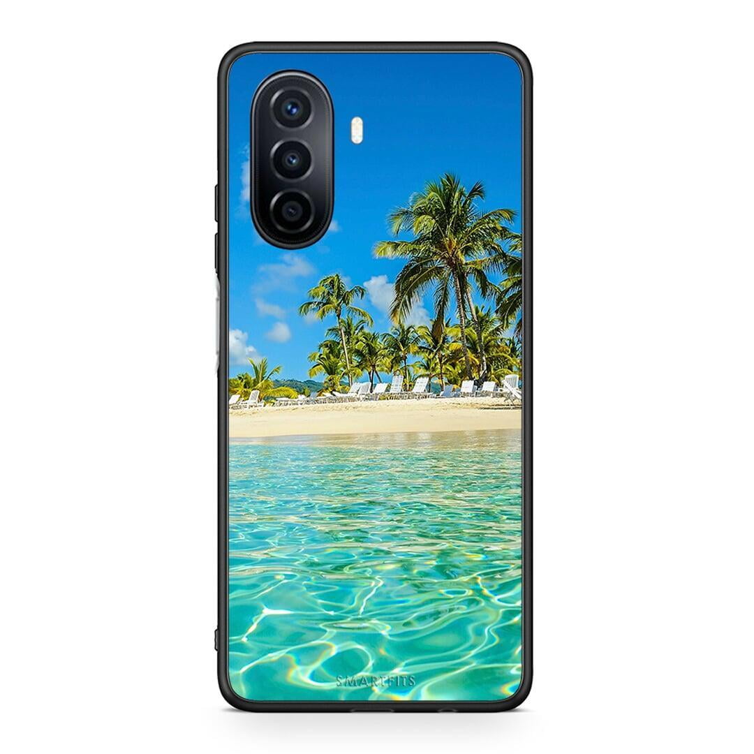 Huawei Nova Y70 Tropical Vibes Θήκη από τη Smartfits με σχέδιο στο πίσω μέρος και μαύρο περίβλημα | Smartphone case with colorful back and black bezels by Smartfits