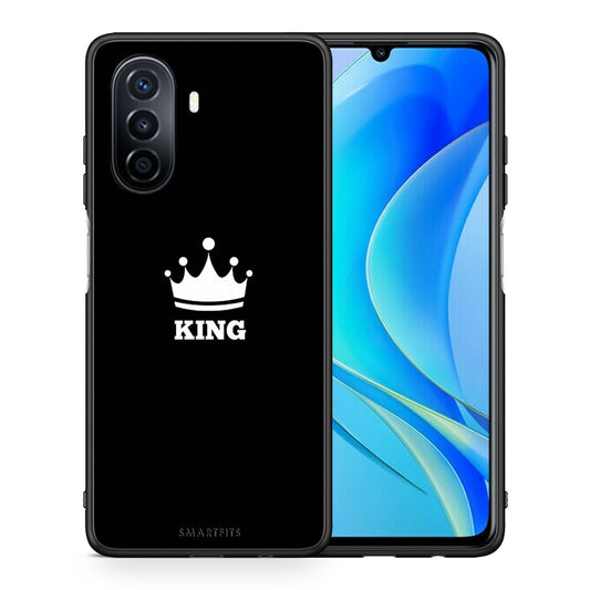 Θήκη Huawei Nova Y70 King Valentine από τη Smartfits με σχέδιο στο πίσω μέρος και μαύρο περίβλημα | Huawei Nova Y70 King Valentine case with colorful back and black bezels