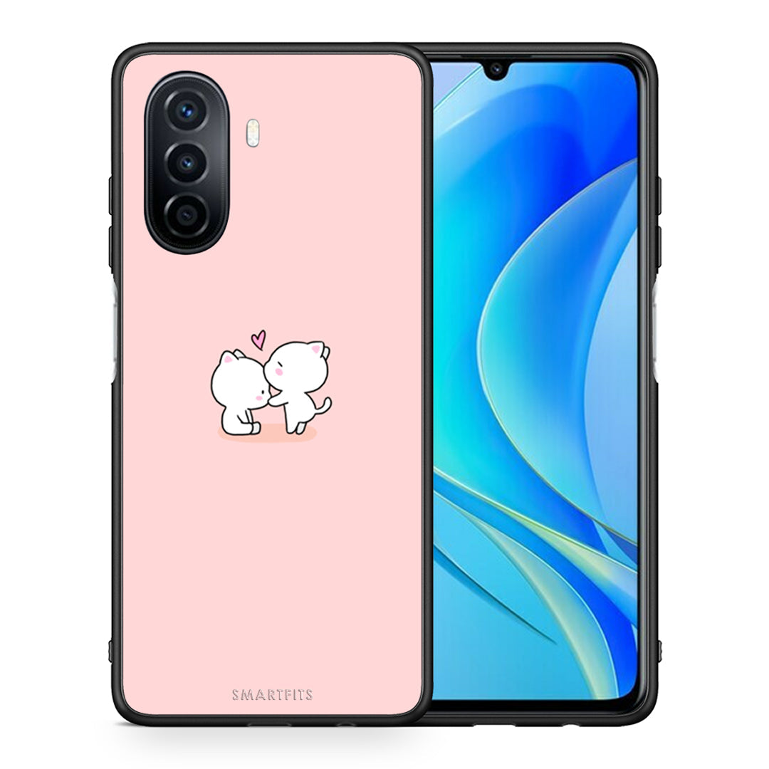 Θήκη Huawei Nova Y70 Love Valentine από τη Smartfits με σχέδιο στο πίσω μέρος και μαύρο περίβλημα | Huawei Nova Y70 Love Valentine case with colorful back and black bezels