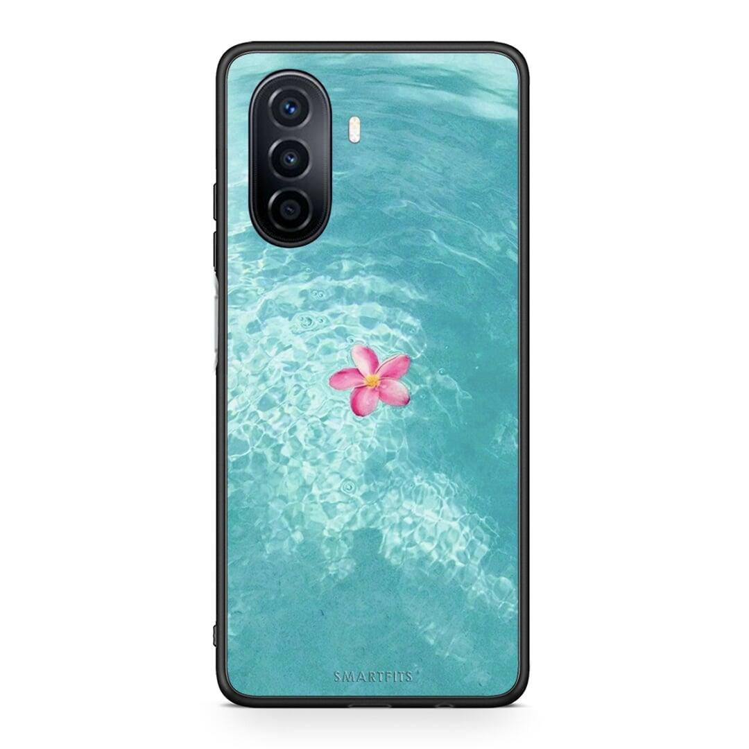 Huawei Nova Y70 Water Flower Θήκη από τη Smartfits με σχέδιο στο πίσω μέρος και μαύρο περίβλημα | Smartphone case with colorful back and black bezels by Smartfits