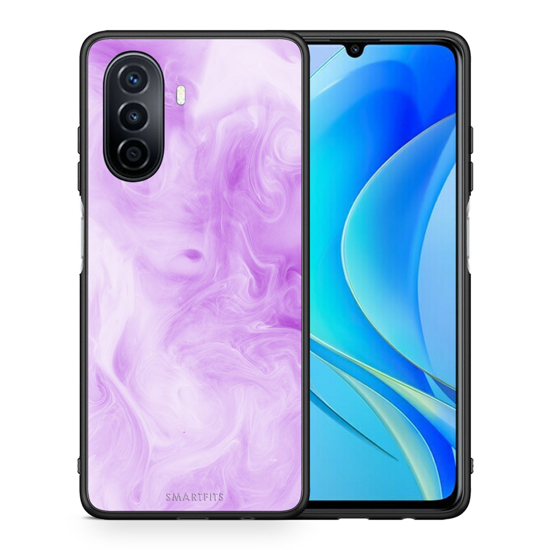 Θήκη Huawei Nova Y70 Lavender Watercolor από τη Smartfits με σχέδιο στο πίσω μέρος και μαύρο περίβλημα | Huawei Nova Y70 Lavender Watercolor case with colorful back and black bezels