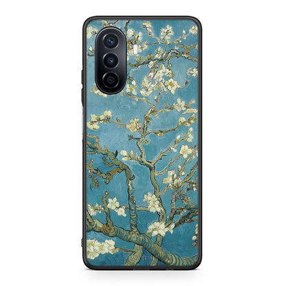 Huawei Nova Y70 White Blossoms θήκη από τη Smartfits με σχέδιο στο πίσω μέρος και μαύρο περίβλημα | Smartphone case with colorful back and black bezels by Smartfits