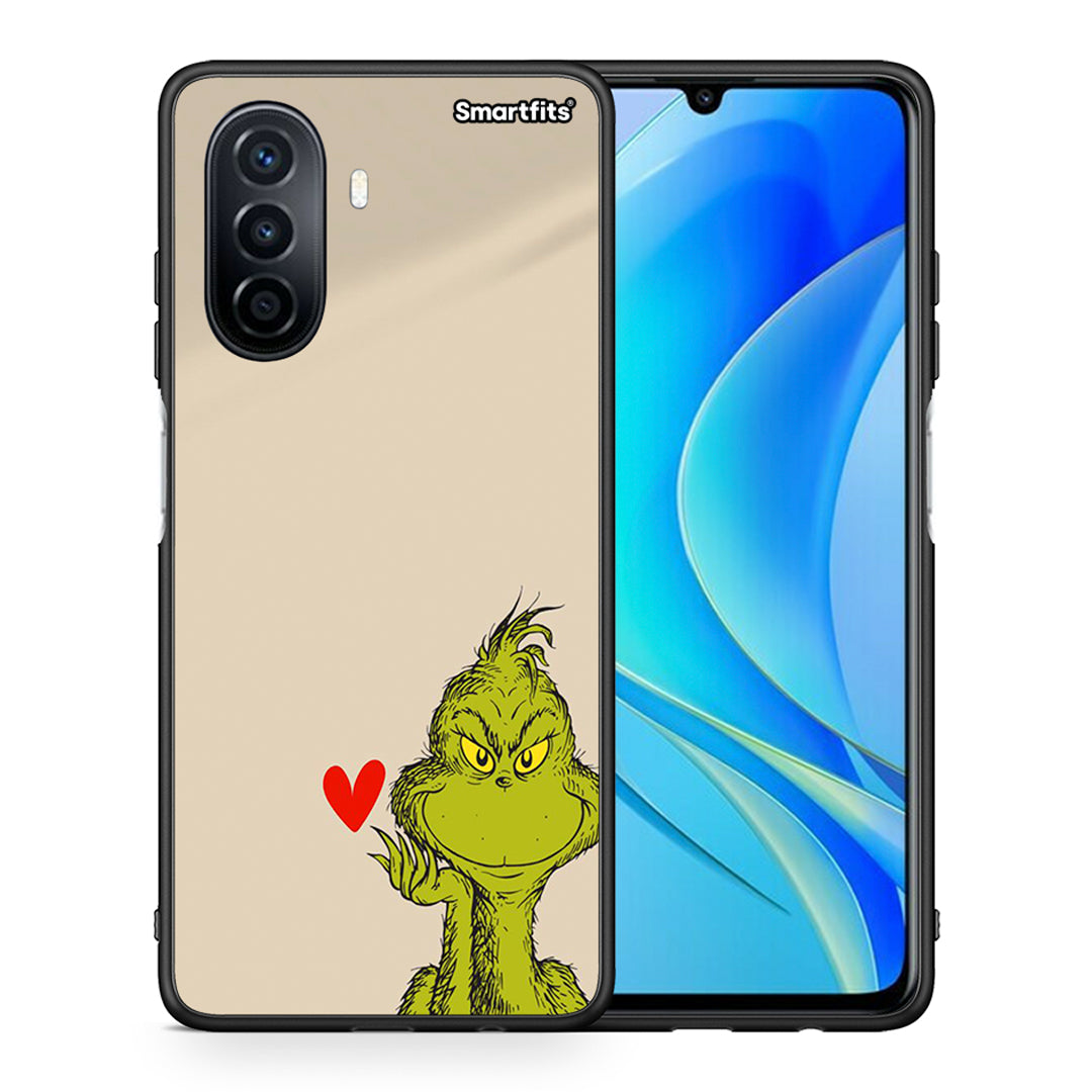 Θήκη Huawei Nova Y70 Xmas Grinch από τη Smartfits με σχέδιο στο πίσω μέρος και μαύρο περίβλημα | Huawei Nova Y70 Xmas Grinch case with colorful back and black bezels