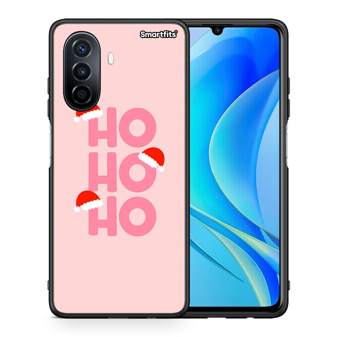 Θήκη Huawei Nova Y70 Xmas Ho Ho Ho από τη Smartfits με σχέδιο στο πίσω μέρος και μαύρο περίβλημα | Huawei Nova Y70 Xmas Ho Ho Ho case with colorful back and black bezels